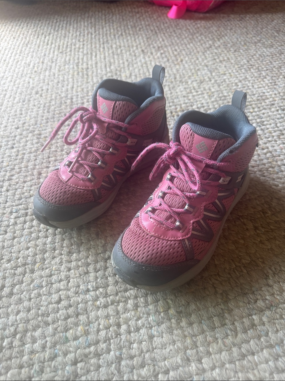 Columbia Kids Pink and Gray Hiking Sneakers